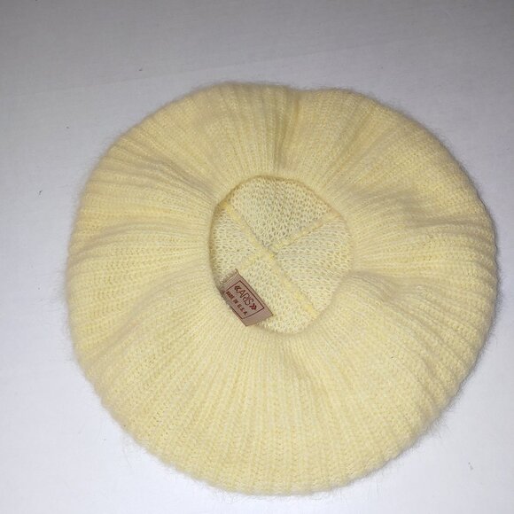 Aris NWT Angora Beret Yellow OS - Picture 3 of 6